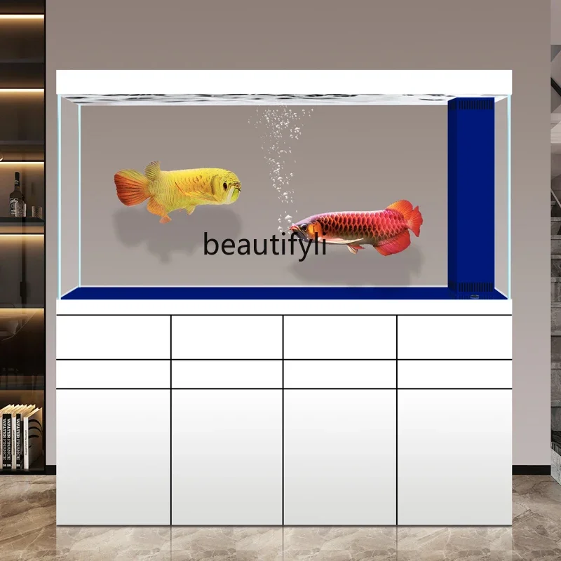 

Aluminum alloy bottom filter ultra-white glass fish tank household living room goldfish tank ecological aquarium
