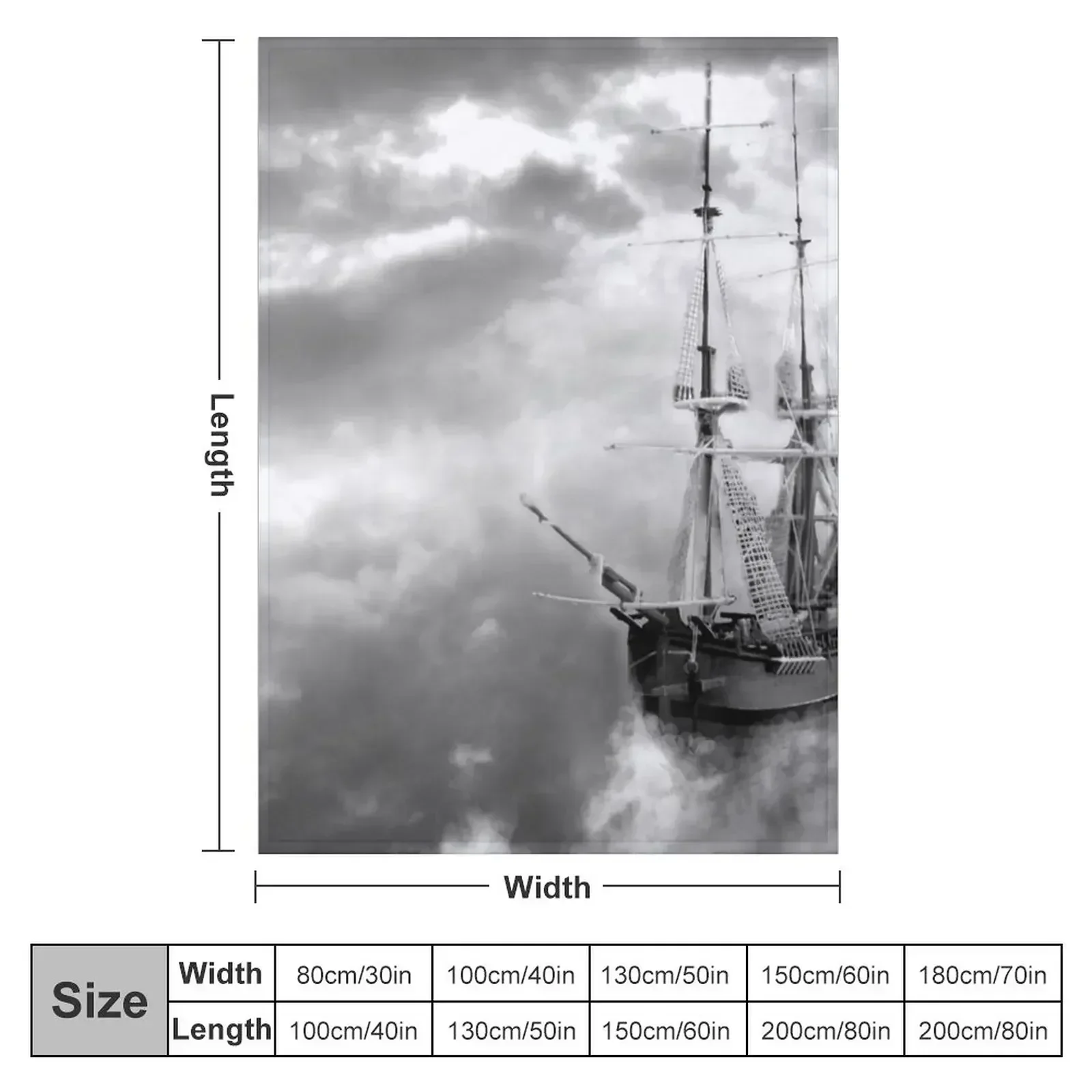 Neverland Ship (B&W) Throw Blanket Luxury Brand Soft Plush Plaid Extra Large Throw Blankets