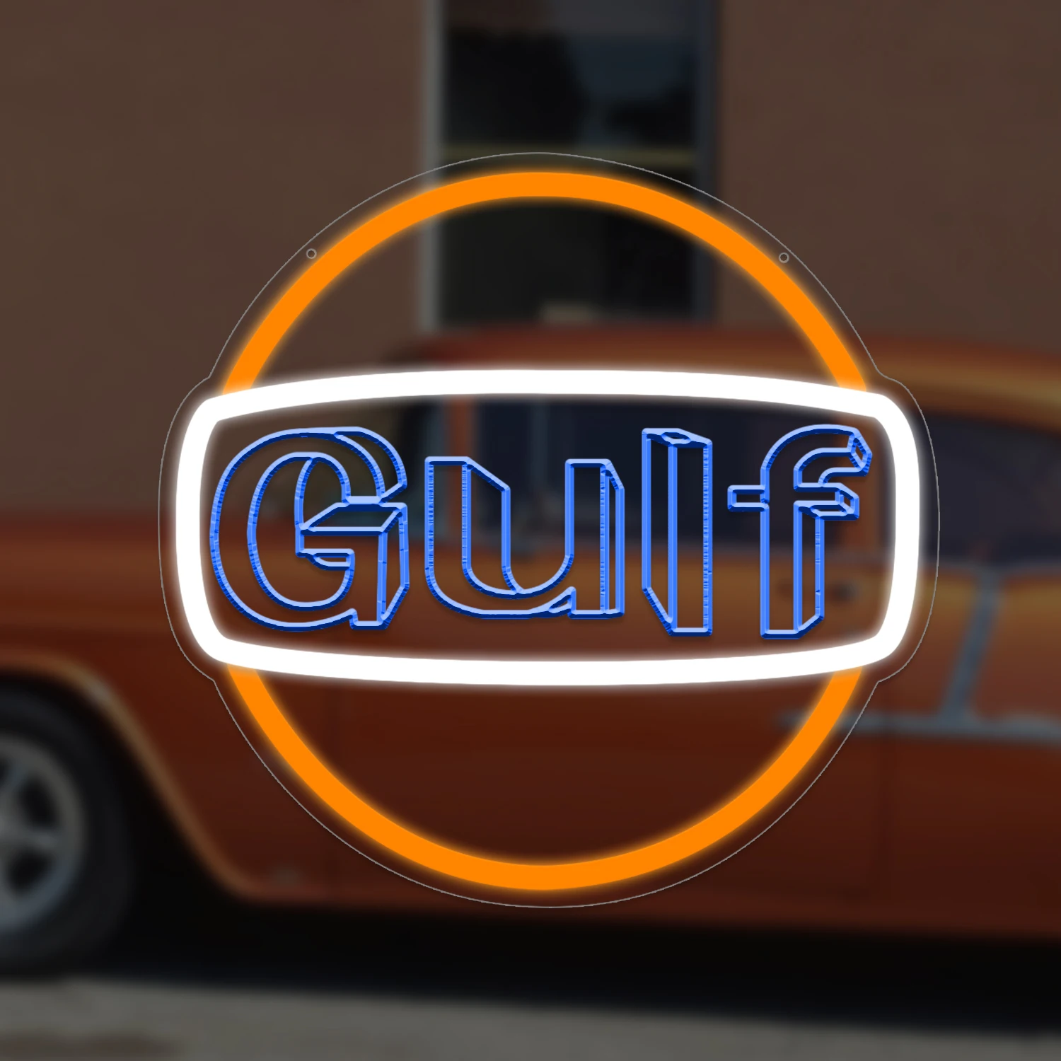 

1 piece of GUIF neon sign for garage decoration, wall art, lubricant store or gas station display lighting, easy to hang