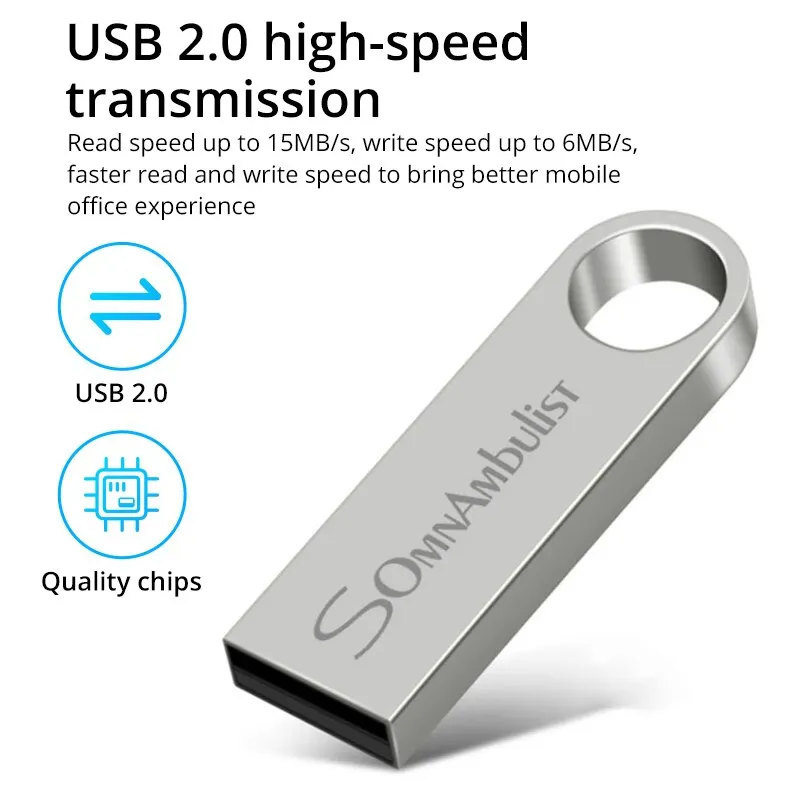 SomnAmbulist Pen Drive 32GB 64GB 128GB High Speed USB2.0 for PC Mobile Mini Pen Drive 16GB 32GB USB Flash Drive 64GB 8GB 4GB