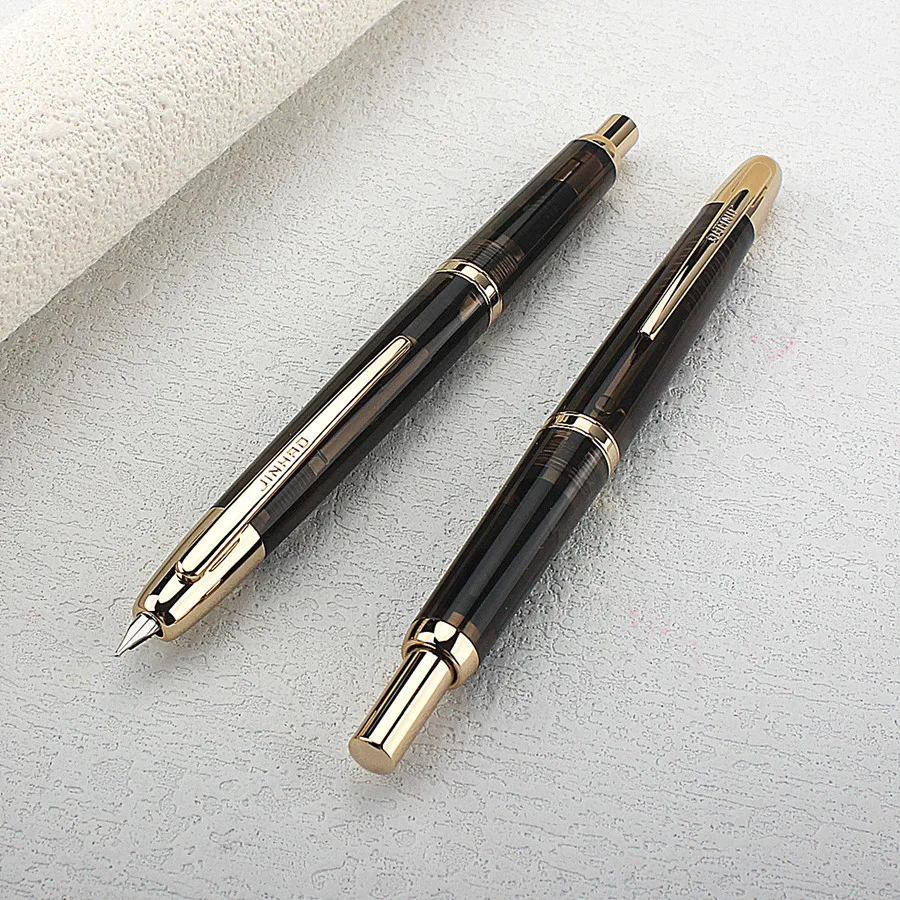 Jinhao 20-Press einziehbarer Füllfederhalter mit EF/F-Feder und Konverter, Kunstharz-Schreib-Geschenkstift – Detail 8