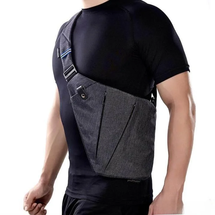 

Invisible Sports Travel Waist Bag Men's Underarm Crossbody Chest Bag Anti-Theft Lightweight Polyester Fiber Business Backpack
