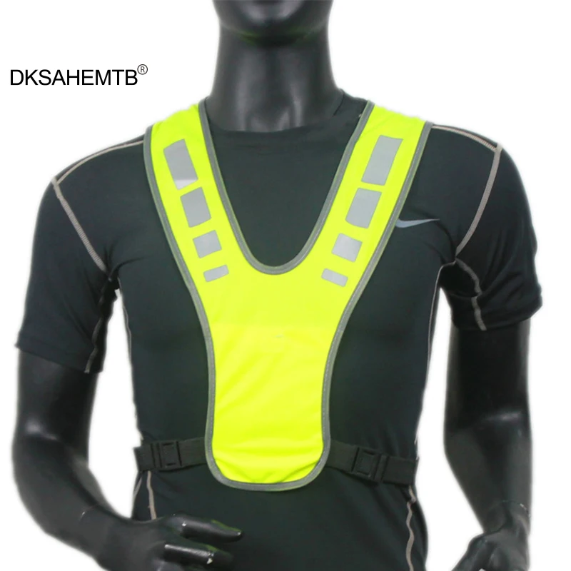 Bike Night Reflective Vest Night Riding High Visibility Safety Jacket Running Jogging Outdoor Sports Vest