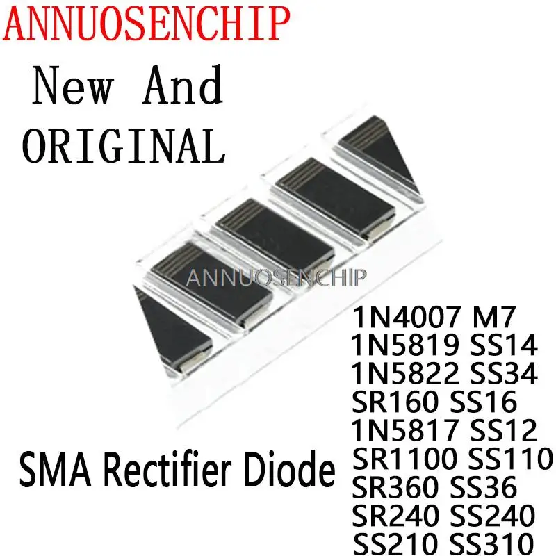 2000PCS SMA Rectifier Diode 1N4007 M7 1N5819 SS14 1N5822 SS34 SR160 SS16 1N5817 SS12 SS110 SR360 SS36 SR240 SS240 SS210 SS310