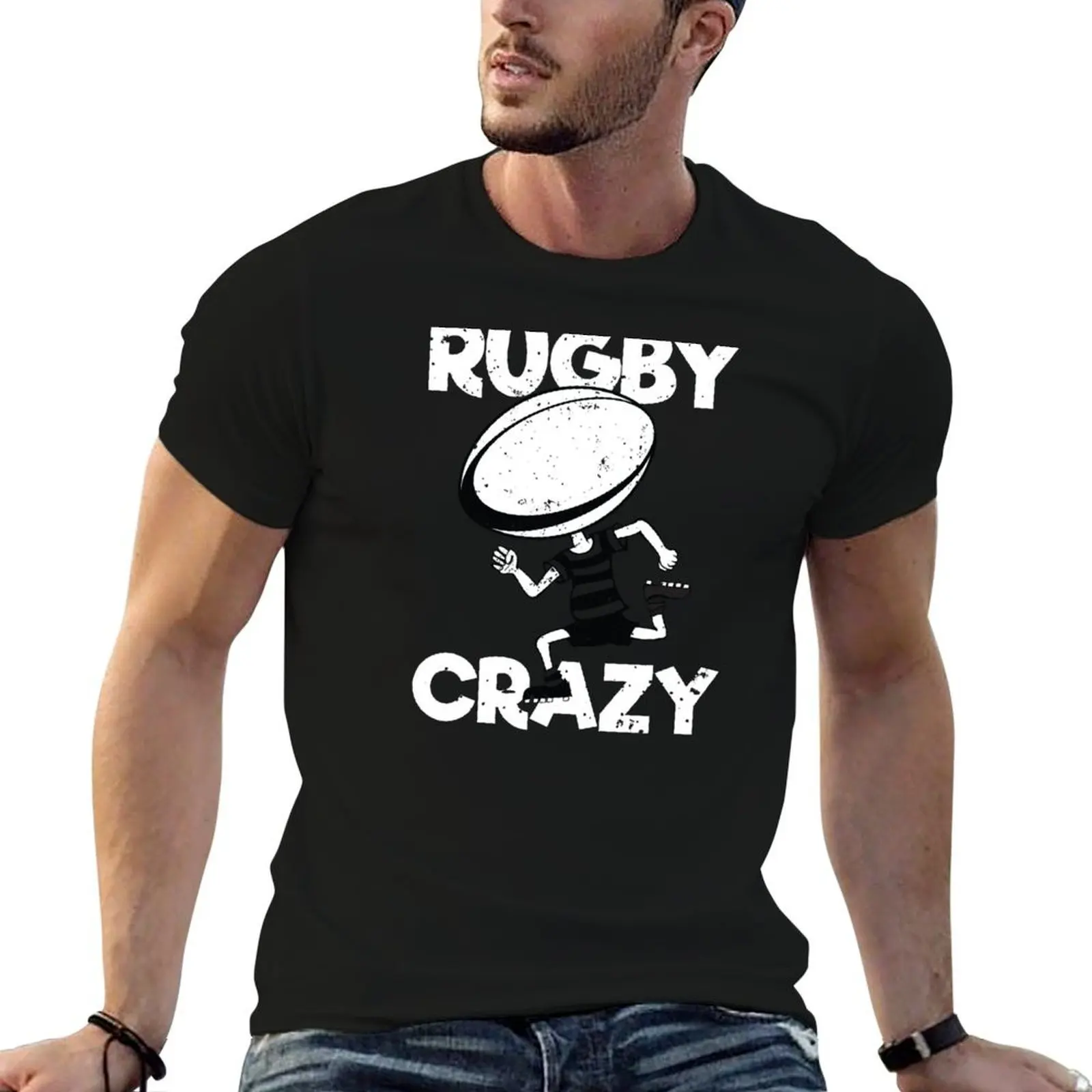 أطفال الرجبي مجنون هدية تي شيرت تي شيرت رجل القطن القطن تي شيرت عالية الجودة تي شيرت القطن 100% تي شيرت #1