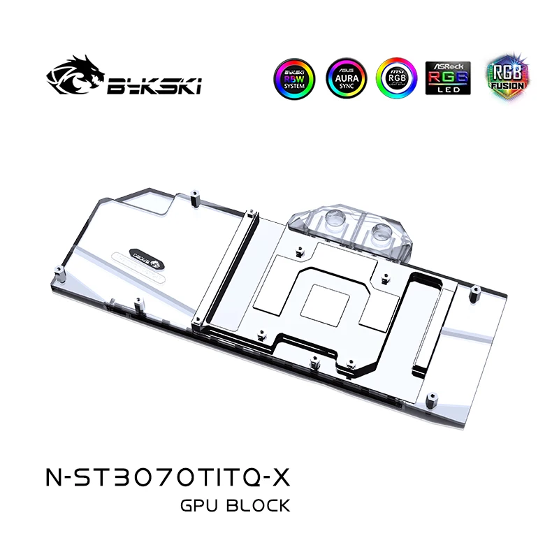 Bykski GPU Water Block For Zotac Geforce RTX 3070Ti,3070,3060Ti 8GD6 OC,3060 12GD6 OC VGA Cooler With Back Plate ,N-ST3070TITQ-X