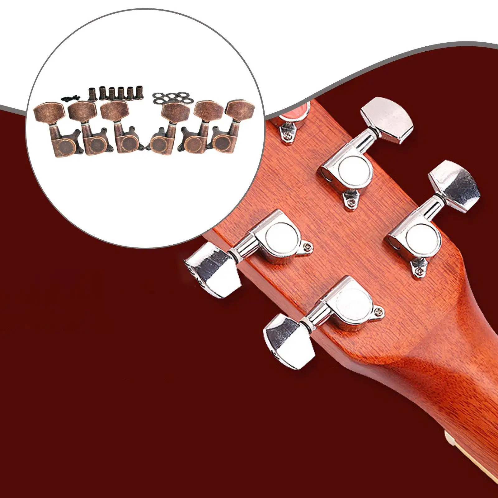 

Professional Guitar Tuning Pegs Upgrade Zinc Alloy 3x3 Tuners for Repair and Acoustic Guitar Parts