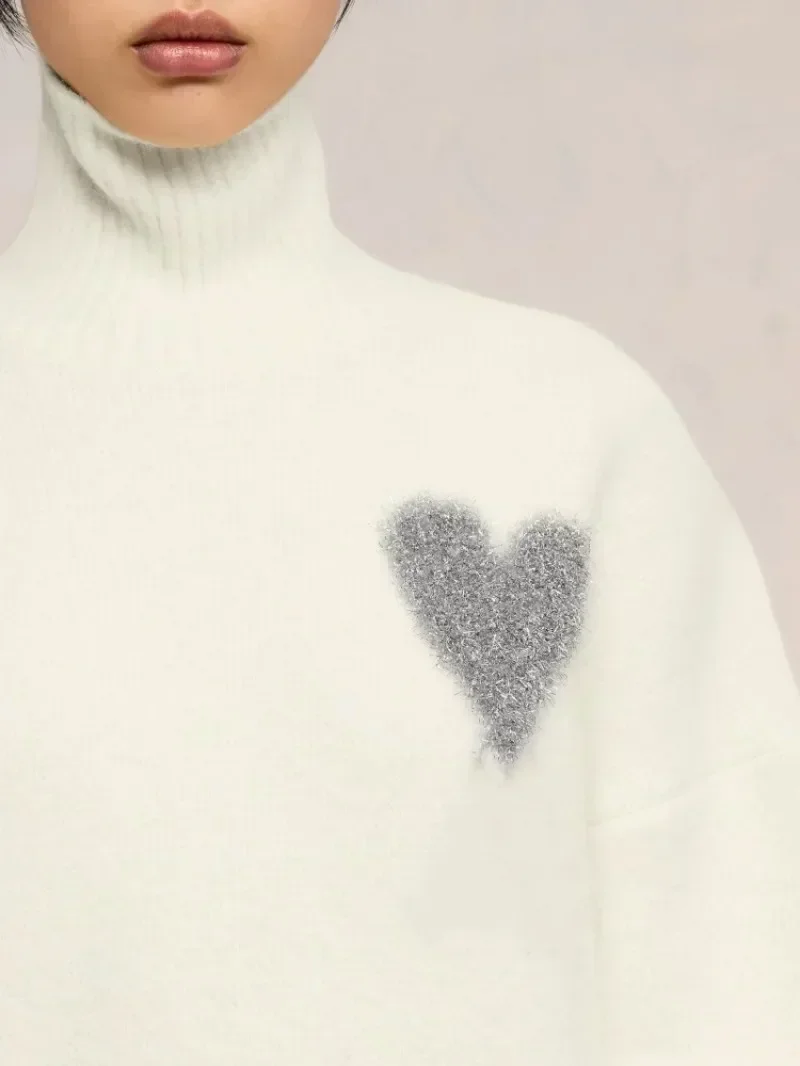 Autumn/Winter 2023 A Letter Heart Embroidered Pullover Men\'s Sweatshirt Loose Casual Pullover Women\'s And Men\'s Fashion Clothing