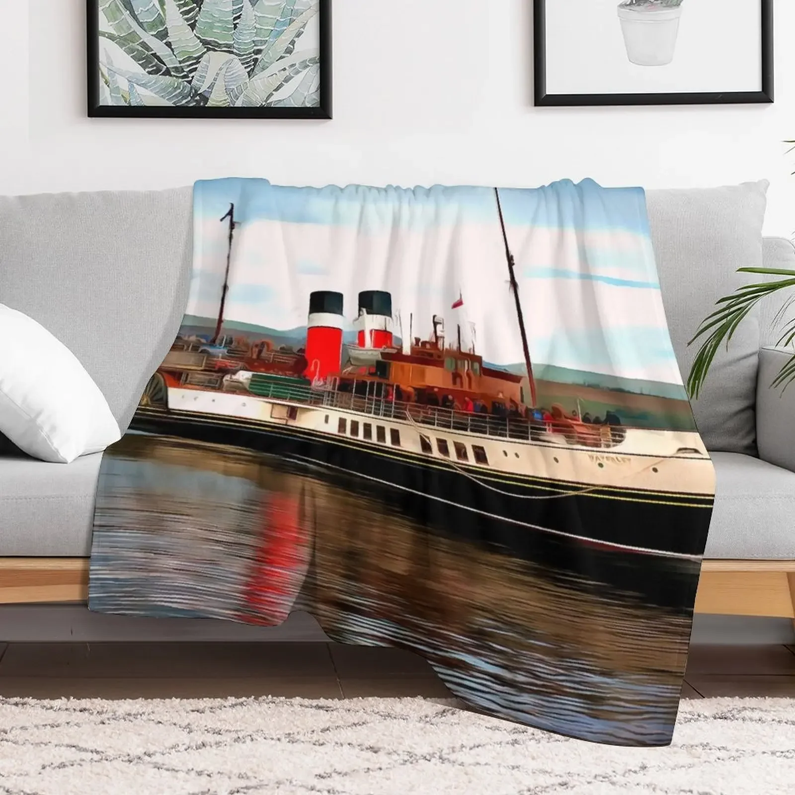 Waverley Paddle Boat (Painting) Throw Blanket Decorative Sofas wednesday Blankets