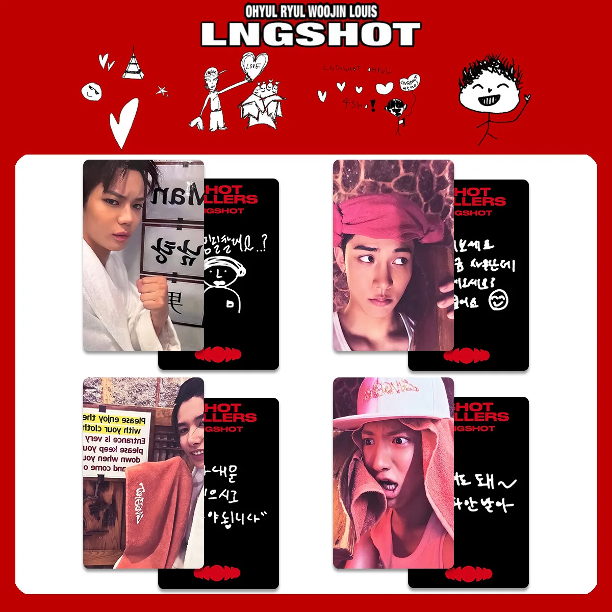4 Peças LNGSHOT 1º Álbum SHOT CALLERS K4 Cartão Especial POP-UP