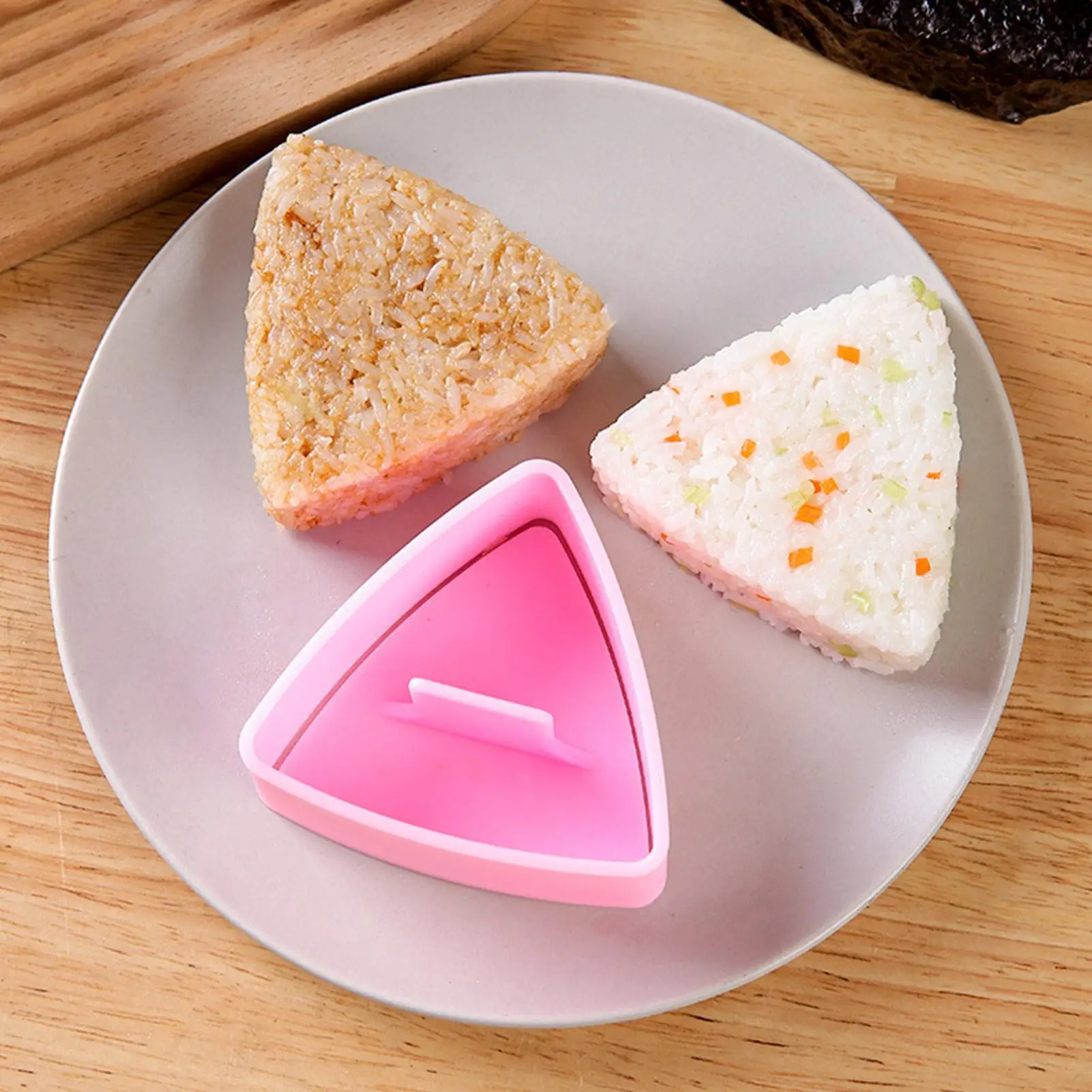 Onigiri-Sushi-Form-Set, glatte, antihaftbeschichtete Reisform, klassische dreieckige Reisballform, Sushi-Form, Musubi-Pressform für Kinder