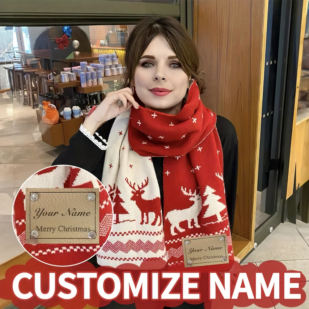 1 Stück Weihnachtsgeschenk für Freund/Freundin, personalisierbares Geburtstagsgeschenk, Geschenk für Partys und Feiertage, personalisierbares Geschenk zum Erntedankfest, Weihnachtsbaum-Strickschal für