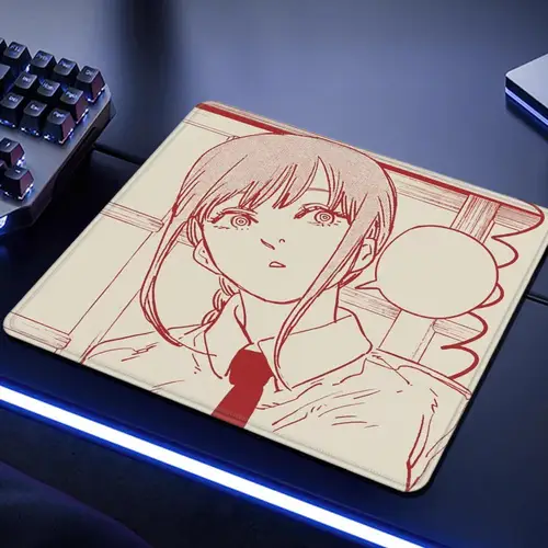 Imagen 2 del producto Alfombrilla de ratón Makima, alfombrilla pequeña para escritorio de ordenador de oficina, mesa, teclado, motosierra, alfombrilla de ratón para hombre, cojín para ordenador portátil, alfombrilla de escritorio antideslizante, decoración del hogar