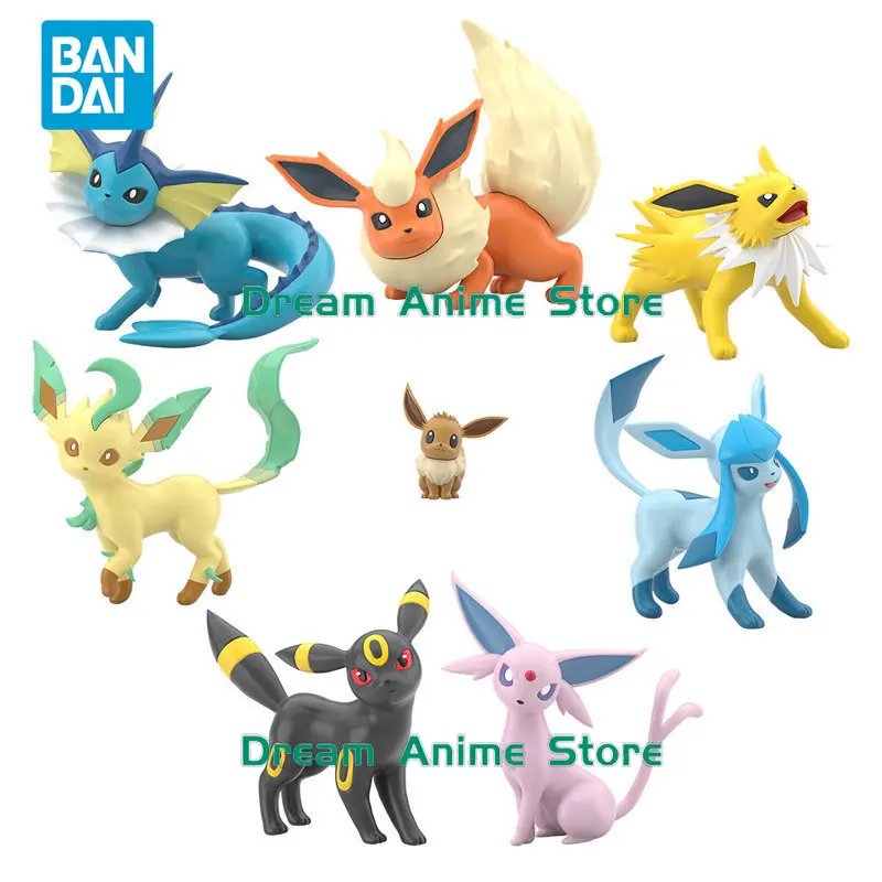 Bandai Original Pokemon Anime Figure SCALE WORLD Paldea Eevee Evolution Set Action Figure Toys for Kids Gift Collectible Model
