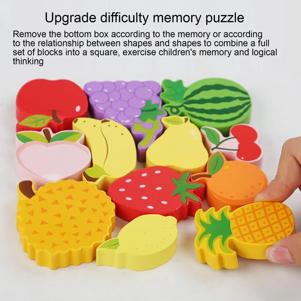 Houten puzzel voor kinderen Puzzel voor kinderen Houten blokpuzzelspel voor kleuters Open verbeelding Ontwerp Vorm passend speelgoed