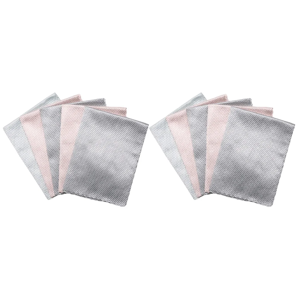 

10pcs Fish Scale Dish Towels Multipurpose Kitchen Cleaning Cloth High Absorbency Oil-Free Wiper For Dishes Stoves Sinks Glass