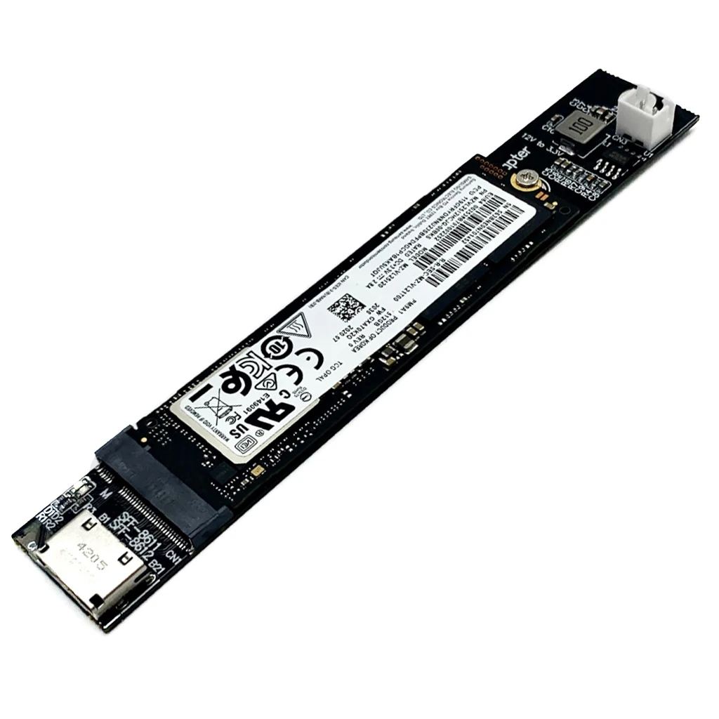 

F4D For OCuLink SFF-8611/8612 to M.2 NVMe M-key 2230 2242 2260 2280 SSD Adapter Card PCIe 4.0 x4 Gen4 64Gbps Expansion Card