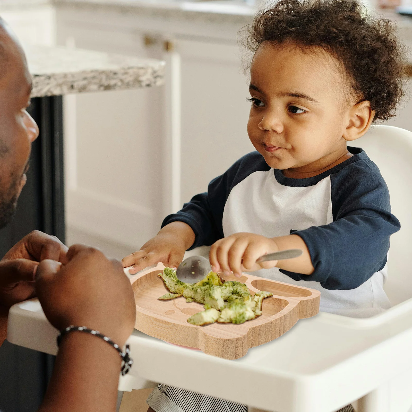 

Детская присоска, бамбуковая миска для кормления, нескользящее разделенное отделение для еды для малышей, детская посуда, обеденная тарелка