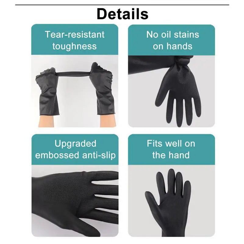 Guantes de nitrilo para teñir el cabello, manoplas profesionales con textura, sin polvo, transpirables, aptas para alimentos, salón de belleza