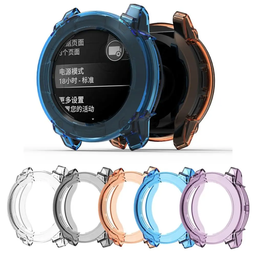 TPU Protective Case Shockproof Soft Watch Cover Transparent Protector Edge Shell Frame for Garmin Instinct 3 45/50mm Accessories