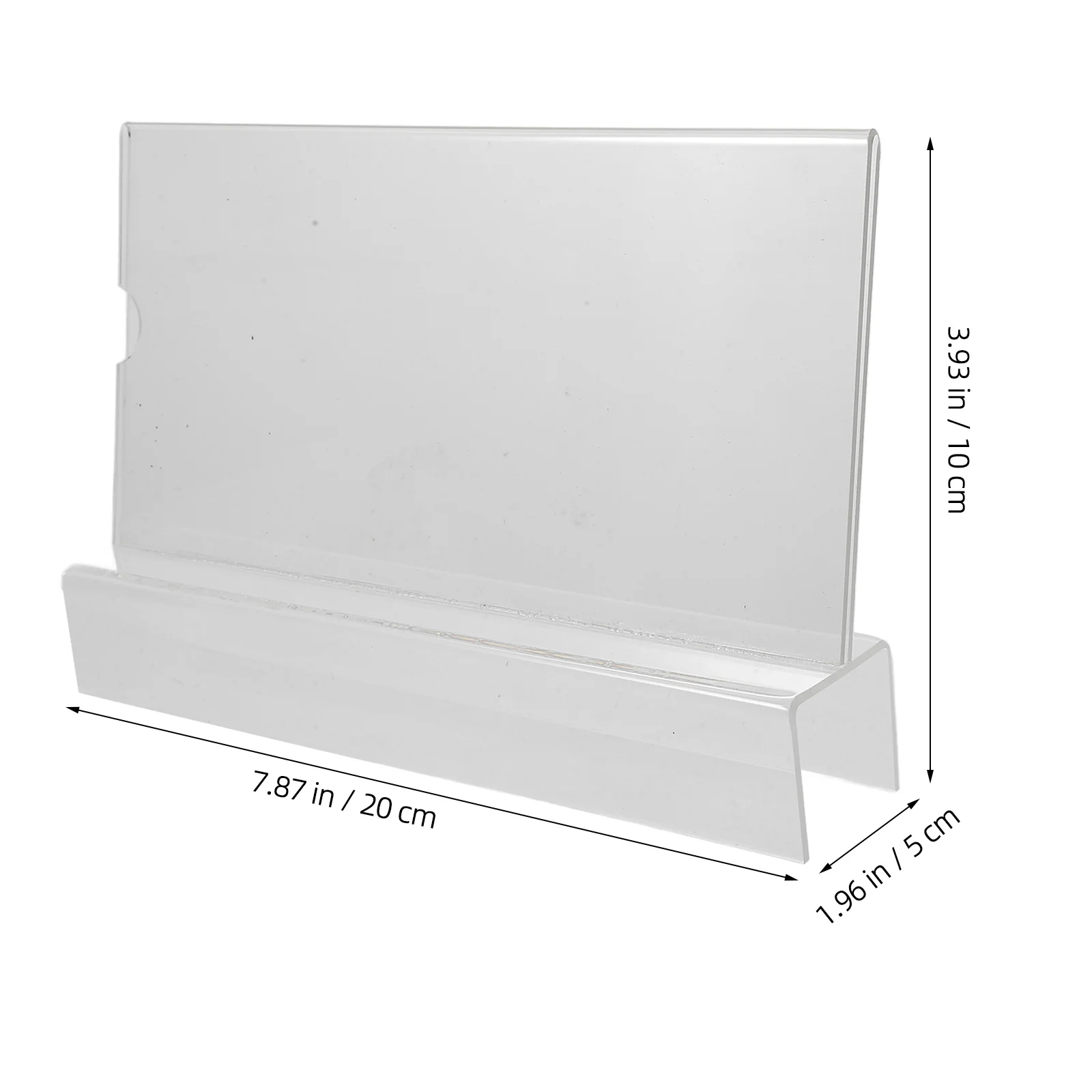 Supporto per cartello con nome da scrivania in acrilico Espositore verticale trasparente per strumento di organizzazione dell'ufficio Uso di eventi al dettaglio Mini display per cartelli