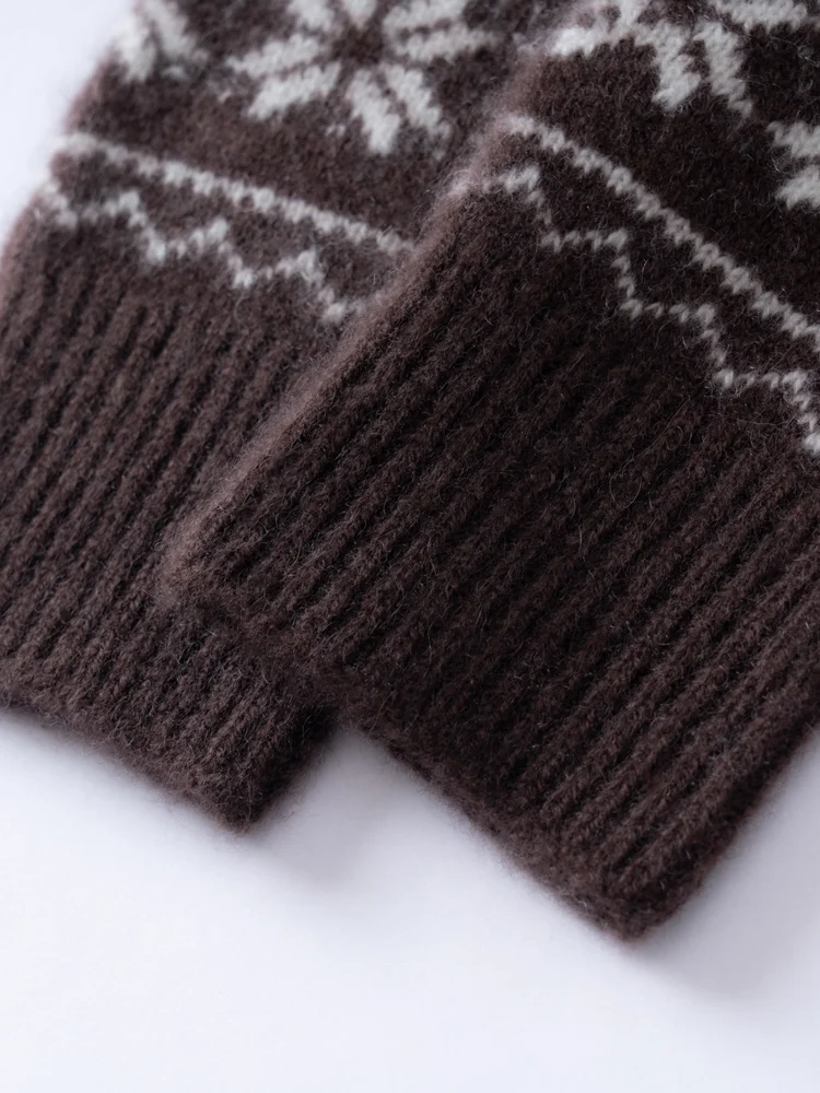 ZYCZCXX A-grade 100% Cashmere Knitted Soft Warm Touch Screen Gloves in Autumn and Winter Stretch Gloves for Men And Women.