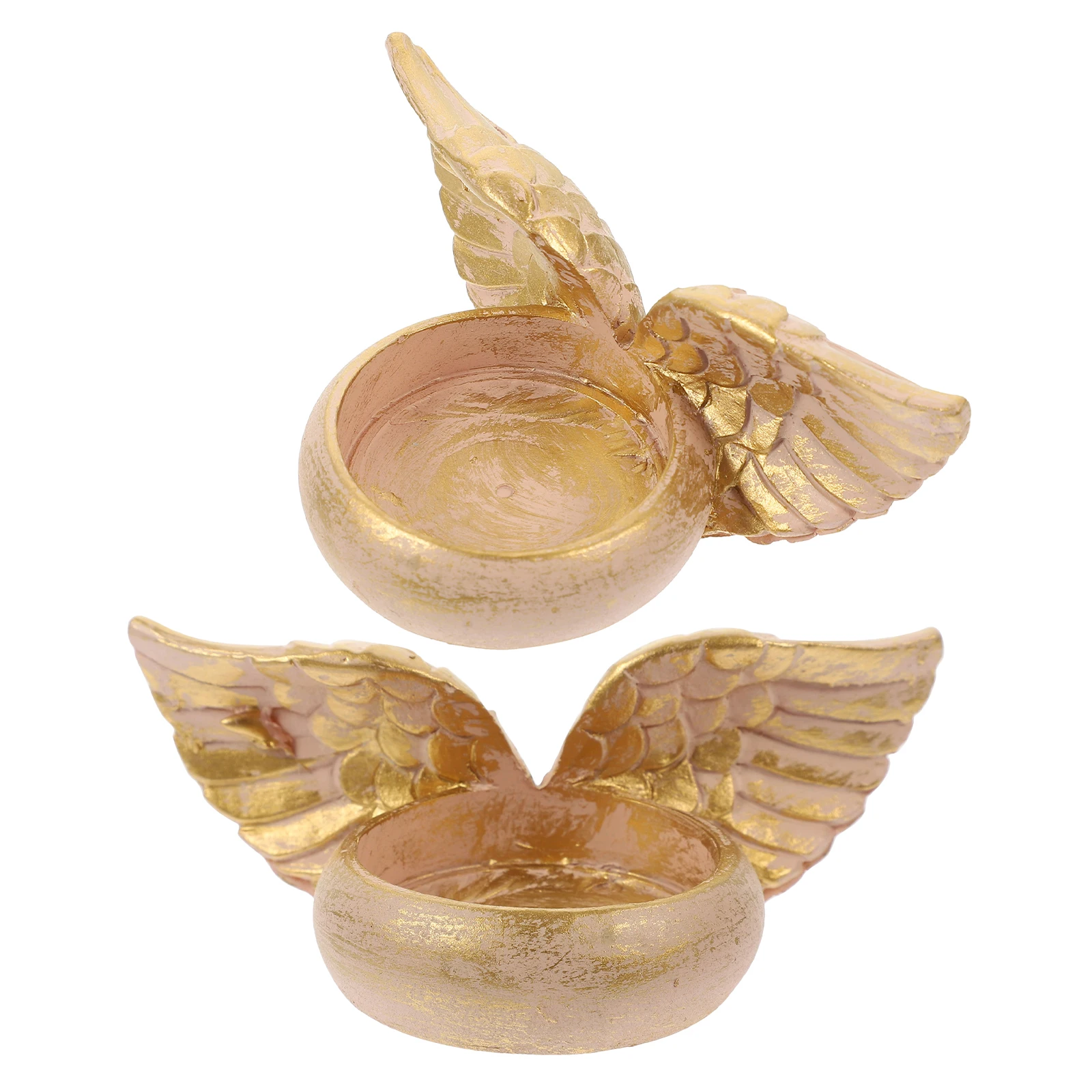 

2 pcs Christmas Angel Holder Resin Angel Wings Votive Stand Farmhouse Dining Table Decor - Wedding Home Decor Gift