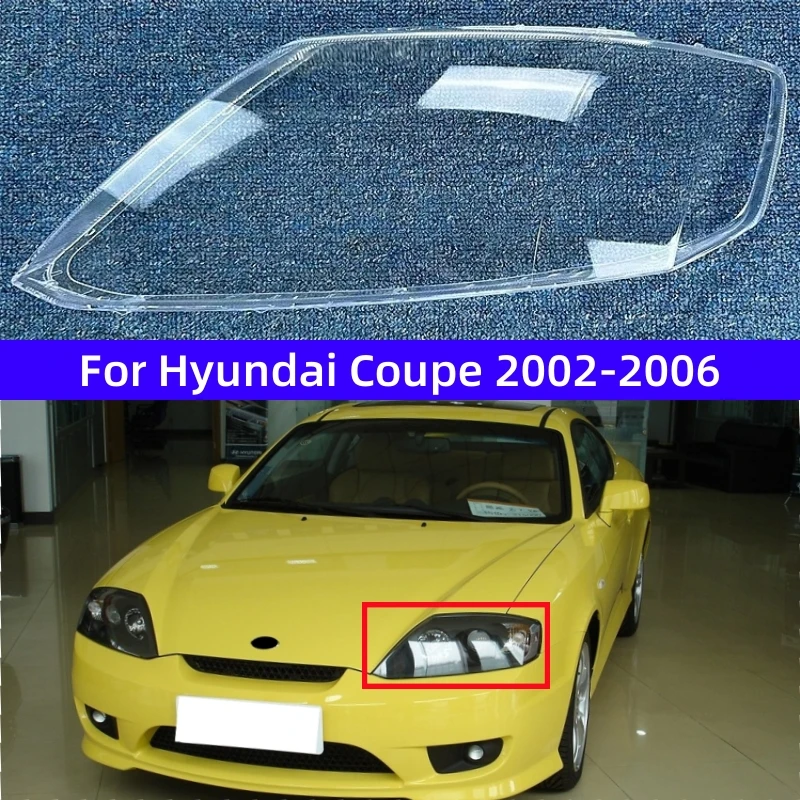 For Hyundai Coupe 2002 2003 2004 2005 2006 Car Acesssories Transparent PC Material Front Lamp Glass Shell