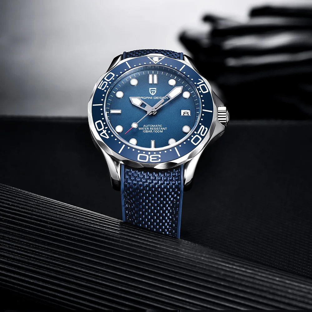 2025 تصميم باجاني 007 ساعة ميكانيكية للرجال قمة الموضة ساعة أوتوماتيكية للرجال NH35A الياقوت ساعة من الفولاذ المقاوم للصدأ للرجال 10BAR