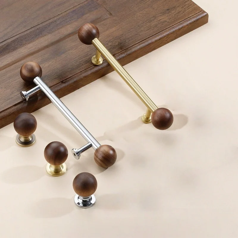 

Classic Luxury Walnut Cabinet Handles Kitchen Wardrobe Dresser Bedside Cabinet Handles Furniture Handle HarBware Drawer Handles