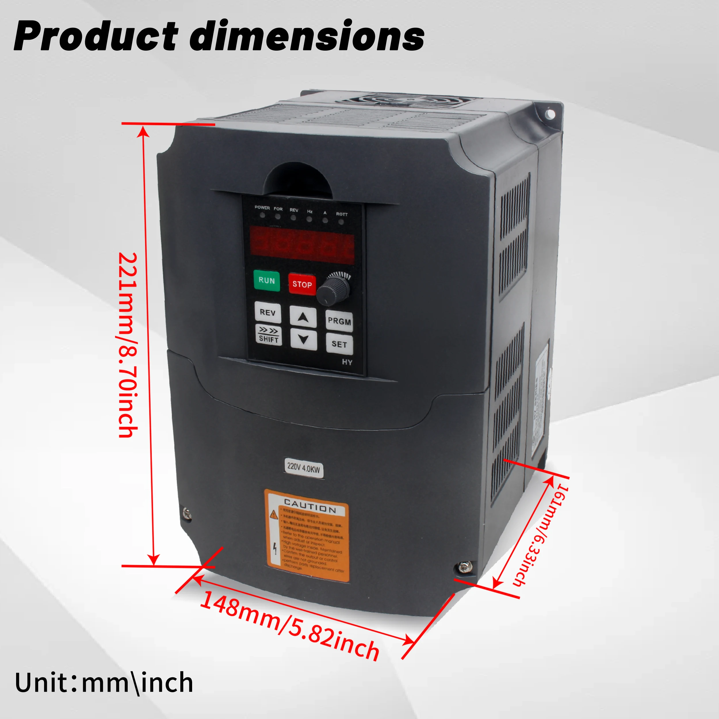 4KW 220V Or 380V Frequency Inverter VFD Huan yang HY 4HP 18A CNC Spindle Motor Speed Control