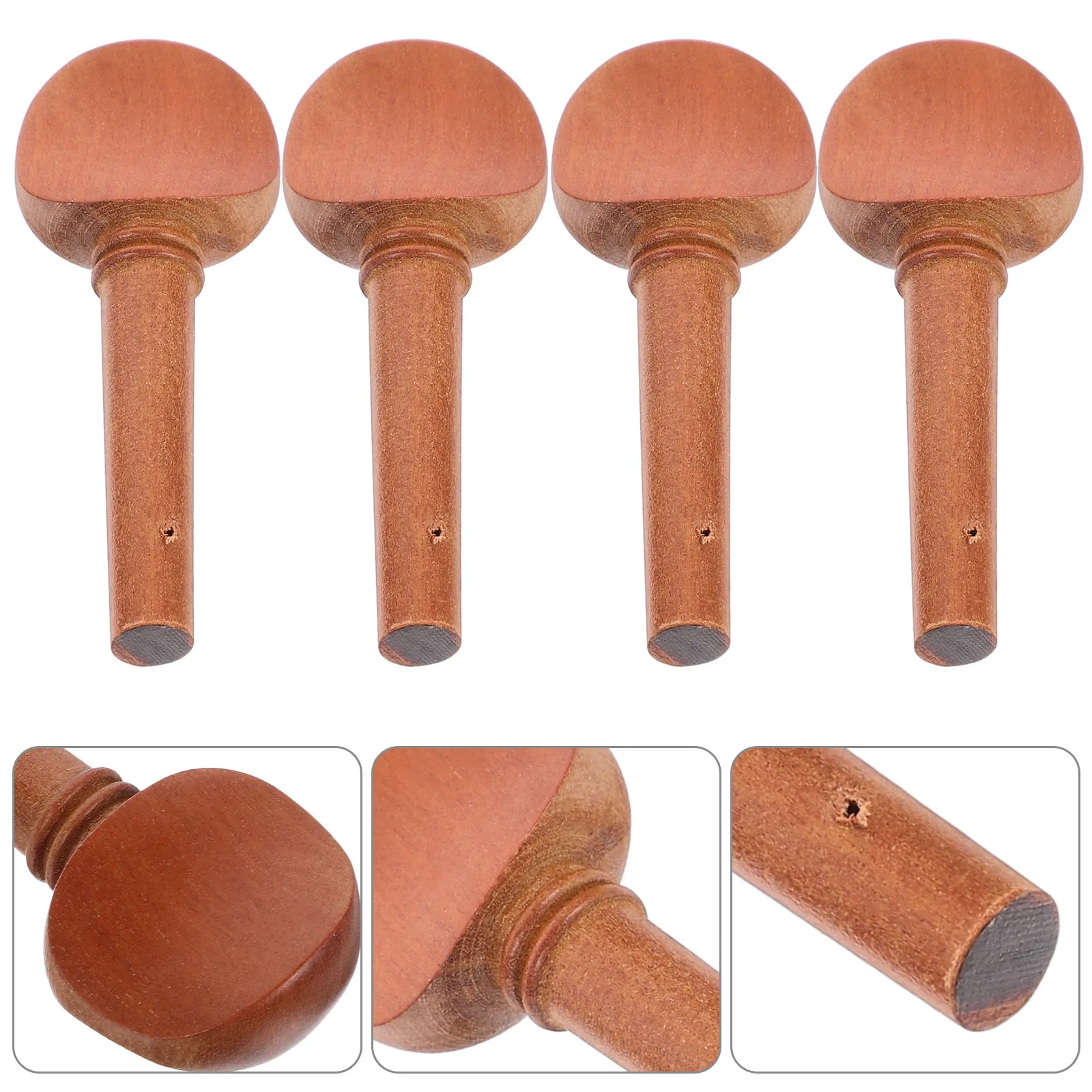 4pcs Violin Tuning Pegs for Violin – Jujube Wood, Smooth Stable Surface, Replacement Parts & Accessories