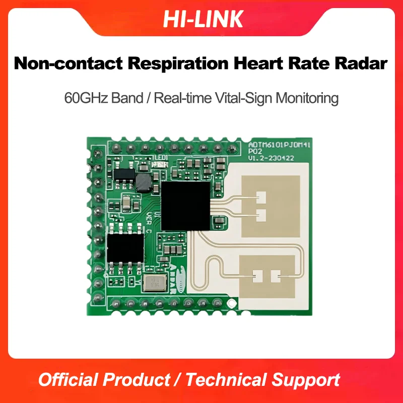 Hi-Link LD6003 60GHz Millimeter Wave Radar Sensor 3.3V 3m Sensing Ceiling Tilt Mount Human Presence Detector for Smart Home