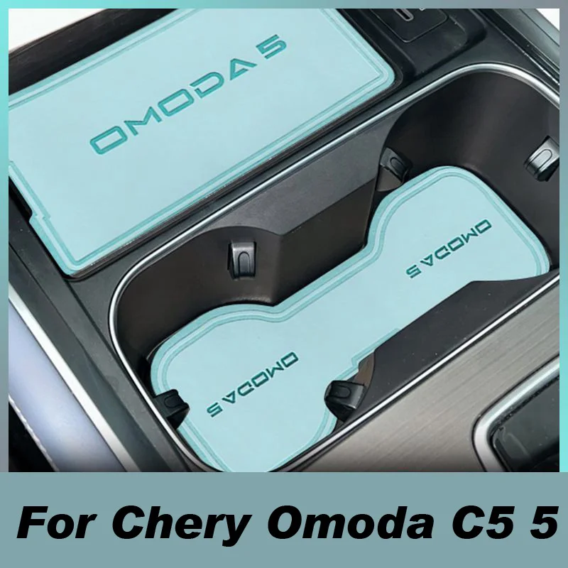 Car Door Slot leatherCoaster Storage Box Non-slip Mat Interior Decoration Protect Cover For Chery Omoda C5 E5 2022 2023 2024