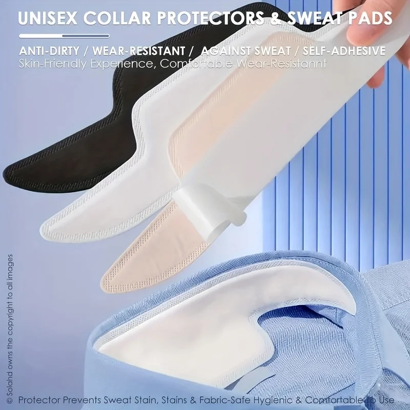 10/50 Stück Hüte Kragen Schweißableitende Pads Innenfutter Schutzaufkleber Einweg saugfähiger Trockenheitspflaster für Kappen Hemd Liner – Detail 9