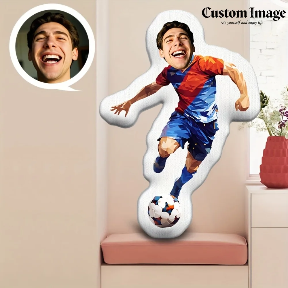 

DIY Custom World Cup Soccer Pillow Personalized Photo & Name Design Ideal Gift for Family Friends Sofa Home Decor