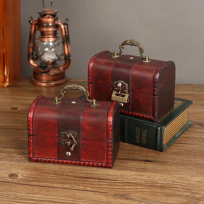 

Antique Style Jewelry Box with Lock - Premium Wooden Storage Box for Earrings & Bracelets, Decorative Organizer