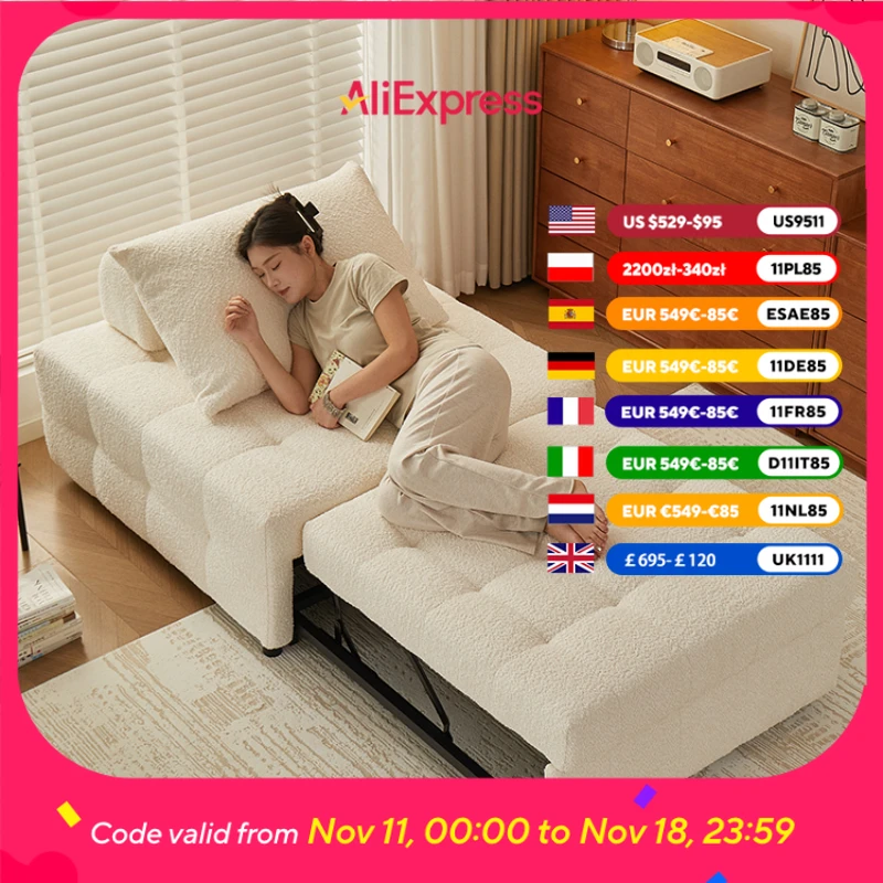 

Single Sleep Recliner Sofas Bed Minimalist Modern Nordic Fluffy Lazy Foldable Sofa Bed Lounge Daybed Woonkamerbanken Furniture