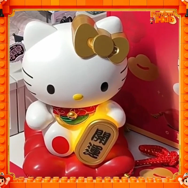 

NEW Sanrio Hello Kitty Maneki Neko Automatic Waving Hand Fortune Cat For Wealth Prosperity Opening Gift Home Shop Decor Toy Gift