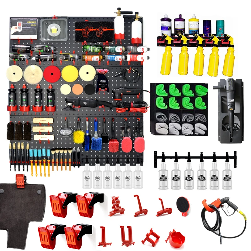 Wall-Mounted Board Tool Organizer Workshop Storage Sprayer Bottle Rack Polisher Holder Mat Clip No Rust Panel Water Gun Hanger