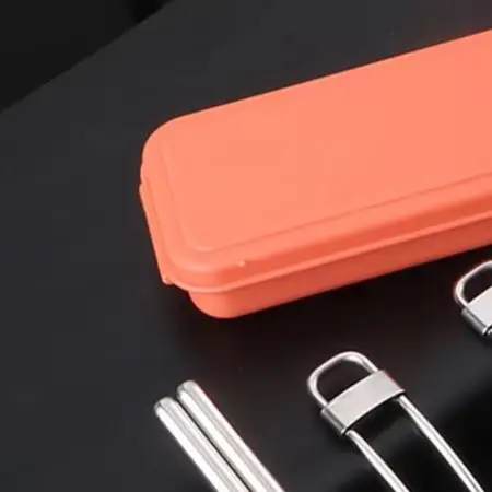 Picnic Cutlery Camping Utensil for Easy Storage Foldable Design Spoon Chopsticks Fork Set Stainless Steel Brand New