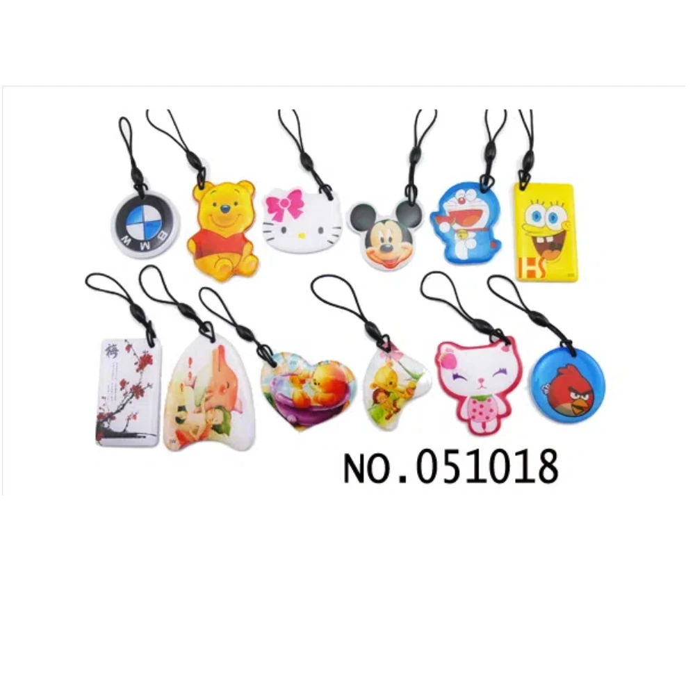 

12pcs Proximity RFID Card Keyfobs Key Fob Access Control Smart Card 12 cartoon design Keyfob