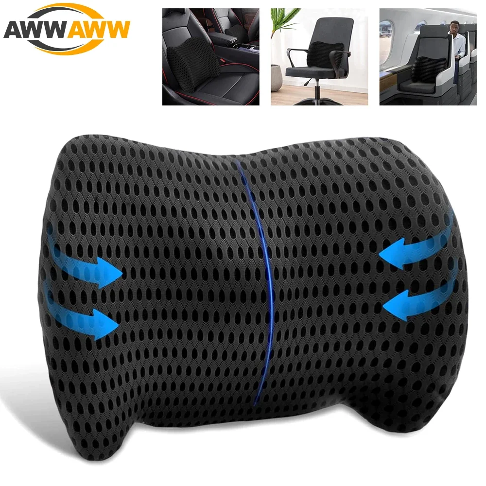 Memory Foam Lumbar Support Pillow for Lower Back Pain Relief for Car Seats, Office Chairs, Gaming Consoles,Sofas,Recliners,Beds