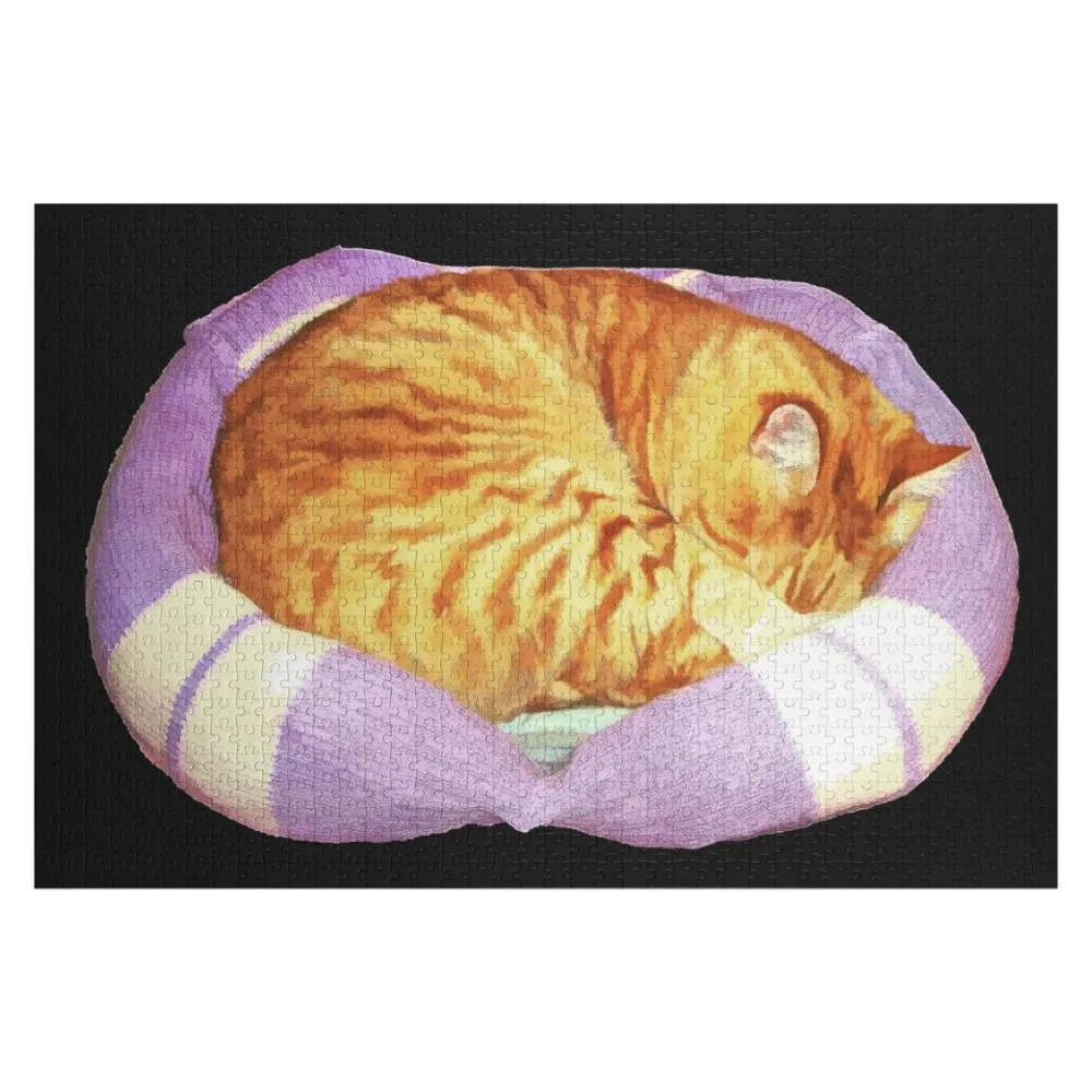 Sleeping Cat Jigsaw Puzzle Personalized For Kids Wooden Compositions For Children Puzzle