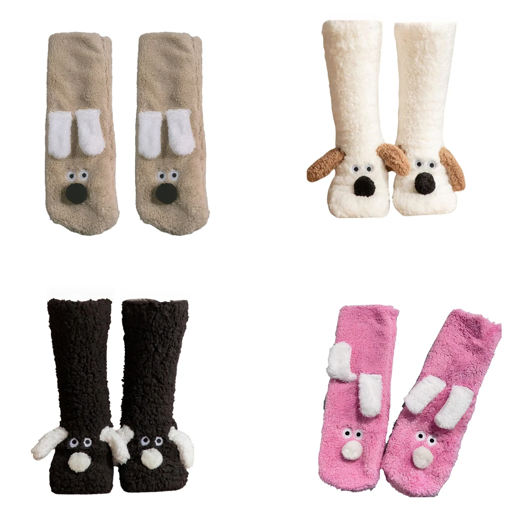 

New Dog Snow Socks Floor Socks Cartoon Adult Sleep Socks WinterSocks Leg Covers Carpet Slippers Socks Couple Socks Christmas