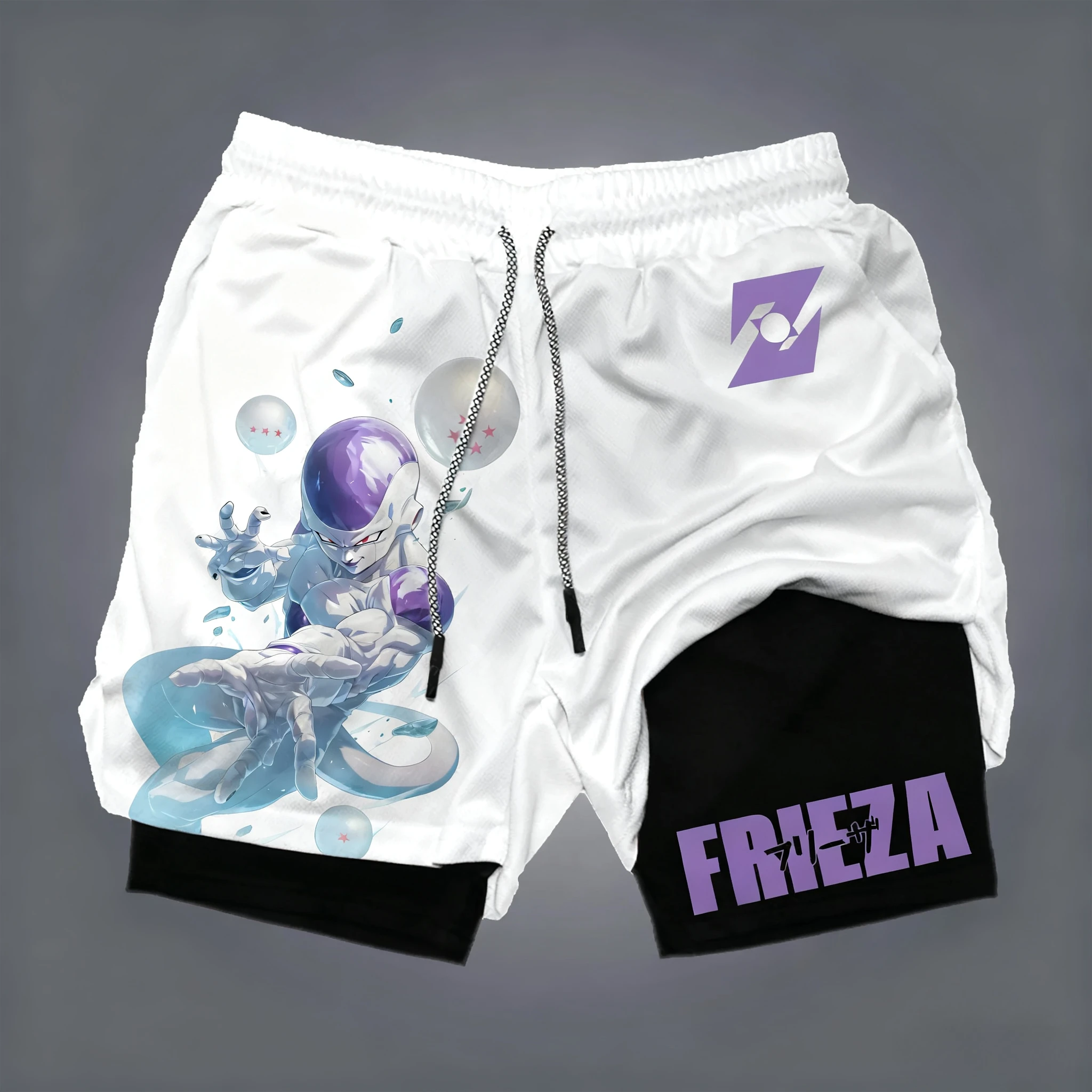 لعبة دراغون بول جوكو مطبوعة طبقة مزدوجة السراويل بانداي فضفاضة للرجال والنساء 2026 الصيف تنفس رياضي موضة السراويل #4