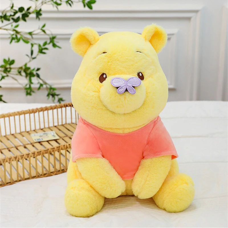 Disney Winnie the Pooh Plüschtiere/80cm Kawaii Anime Plüsch puppen Schmetterling Pooh Bär ausgestopfte Weihnachts geschenke für Kinder