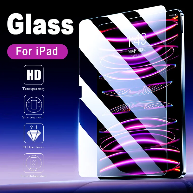 1PCS Tempered Glass Screen Protector For Apple IPad Pro 11 9.7 10.2 10.9 Air 4 5 Mini 6 5th 6th 7th 8th 9th 10th Generation Film
