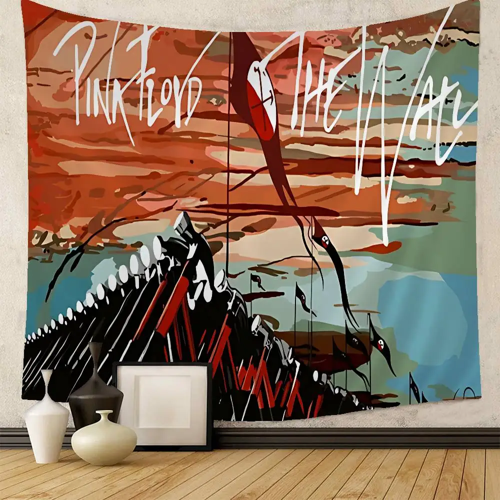 P-Pink-F-Floyds Rock Band Cartoon Tapestry Art Science Fiction Room Home Decor Wall Hanging Home Decor