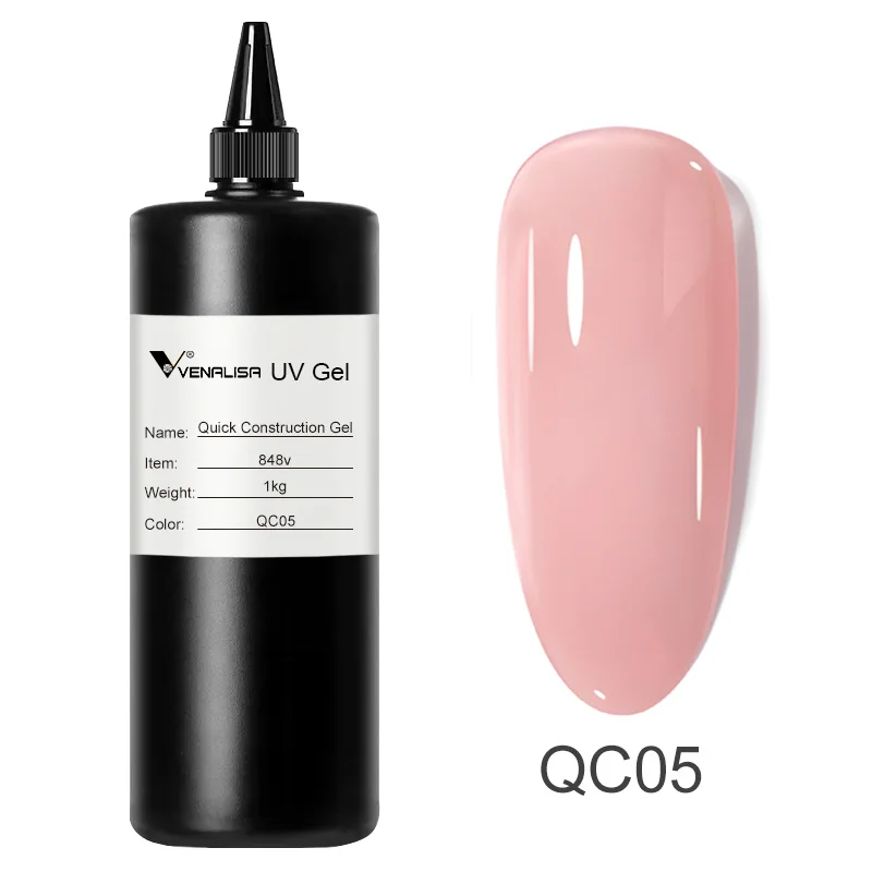 Venalisa Jelly Color Construction Gel Transparant Roze 1l Volume Doordrenken Van Opgeheven Semi-Permanente Zelfnivellerende Pastelgellak